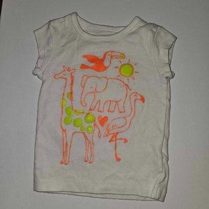 5/20 Carter's Toddler/child 9m white with Orange animal graphics Cotton T-shirt